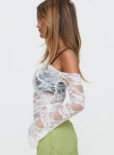 How Ironic One Shoulder Lace Top Cream