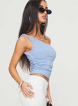 Messenger One Shoulder Top Blue
