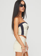 Team Strapless Top Cream