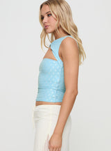 Martiney Twisted Tank Top Blue