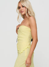 Sunburst Strapless Top Yellow