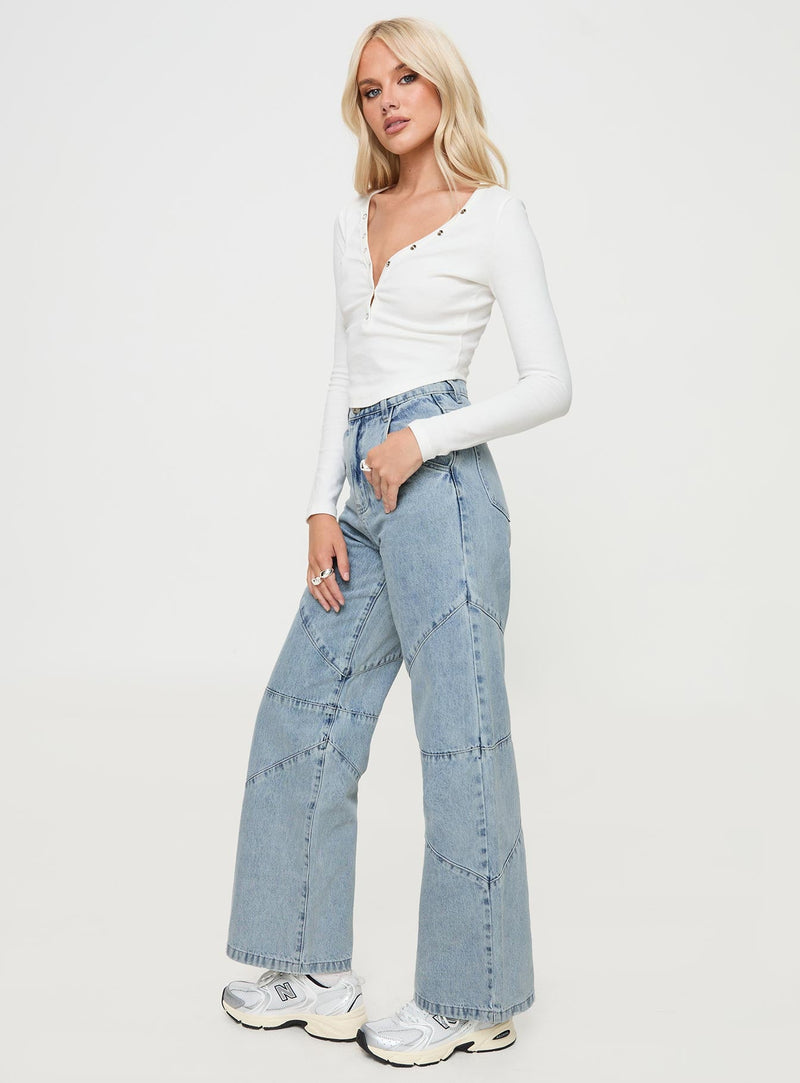 Hiya Long Sleeve Top White