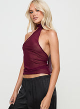 Lux Tie Top Burgundy
