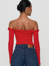 Dusky Long Sleeve Top Red
