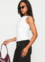 Lose Your Number High Neck Top White