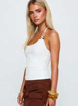 Roller Coaster Bead Detail Top White