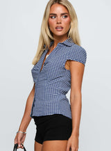 Arianwyn Short Sleeve Shirt Navy Check