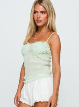 Money Maker Ruched Cami Top Aqua