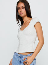 Rehna Short Sleeve Top Grey Marle