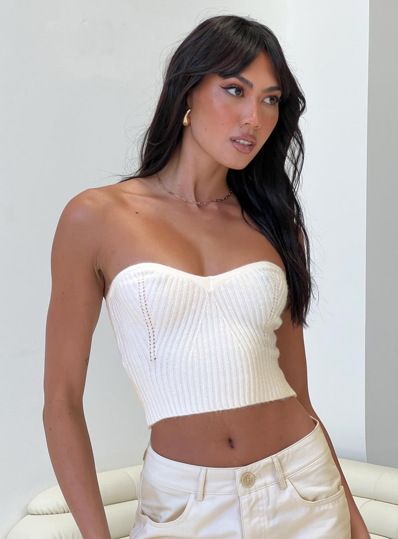 Ulara Strapless Top White