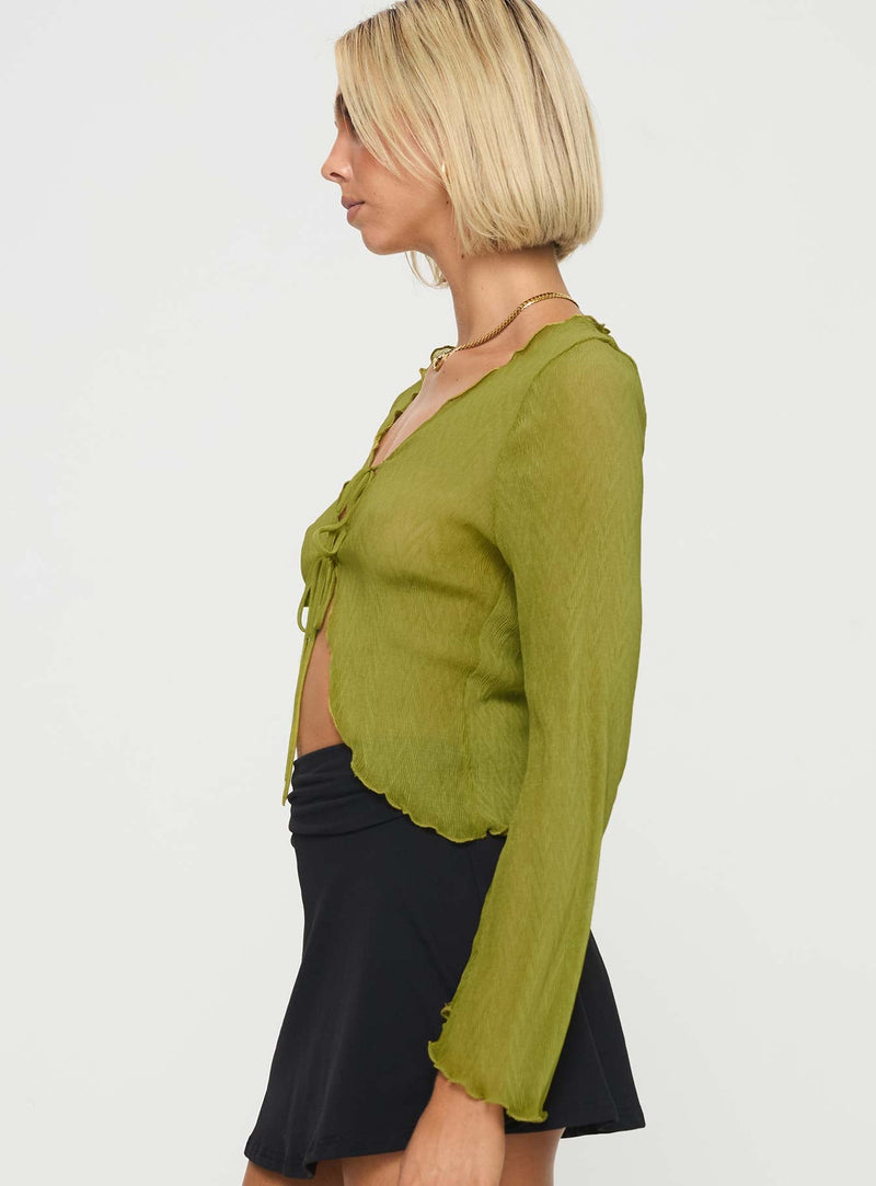 Undone Long Sleeve Top Green