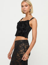 Devore Cami Black Floral