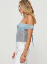 Loire Off Shoulder Top Blue