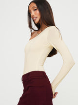 Fruelle Off The Shoulder Bodysuit Cream