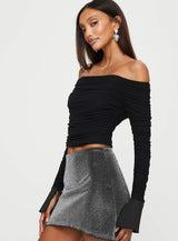 Moreno Off The Shoulder Top Black