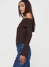 Parveen Off The Shoulder Top Brown
