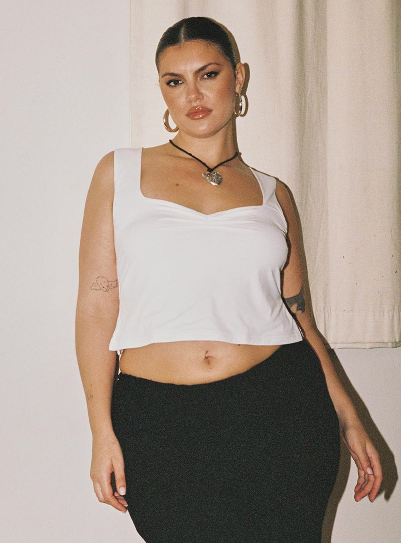 Rehna Top White Curve