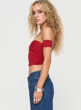 Larisha Off The Shoulder Top Red