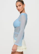 Telescopic Off Shoulder Top Blue