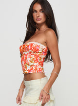 Get Him Back Top Orange Floral