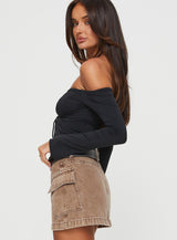 Carradine Off The Shoulder Top Black