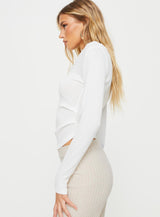 Dixon Long Sleeve Top White