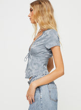 Hunton Short Sleeve Top Blue