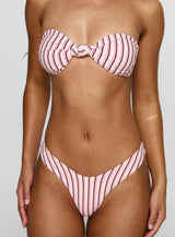 Tamrali Bandeau Bikini Top Pale Pink Stripe