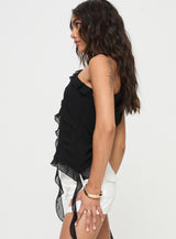 Timmie One Shoulder Top Black
