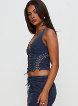 Edenette Top Mid Blue Wash