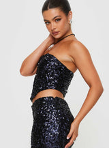 Moonlight Strapless Corset Top Navy