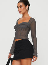 Judeth Long Sleeve Top Grey