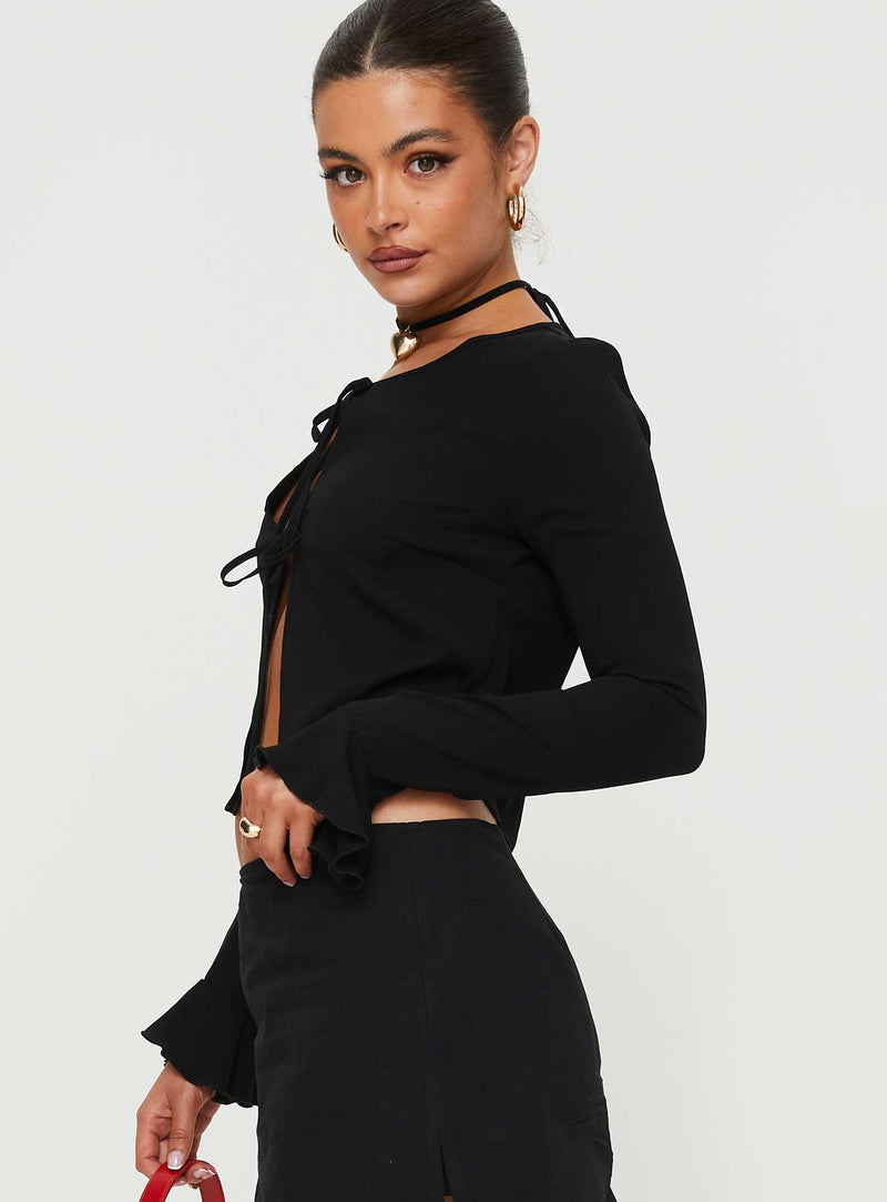 Bowden Long Sleeve Top Black
