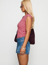 Both Still Young V Neck Top Red