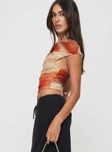 Sweet Emotion Top Brown Multi