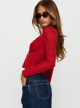 November Long Sleeve Top Red