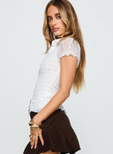 Melaniya Button Up Top White