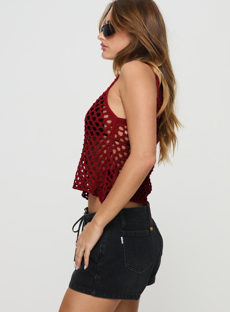 Shikarni Knit Top Red