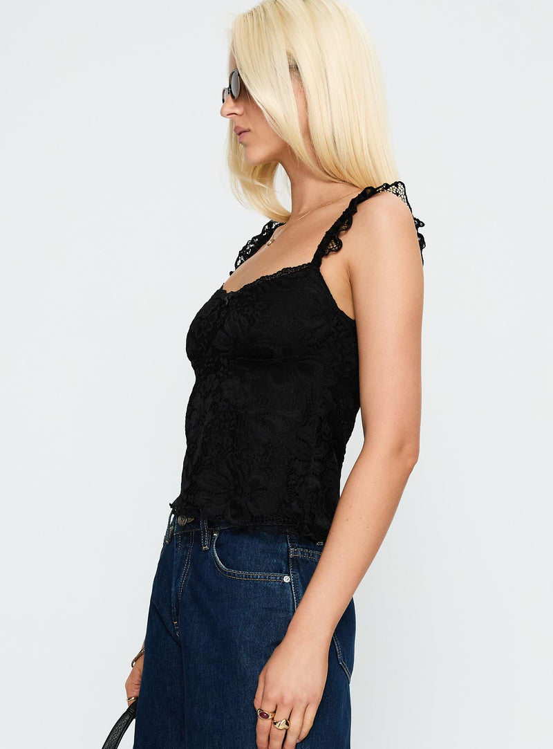 Madaleine Lace Top Black