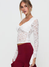 Honeymoon Lace Top White
