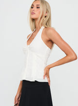 Life Goes By Sleeveless Top White