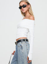 Morley Off Shoulder Sweater White
