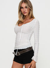 Raelynne Tie Detail Top White
