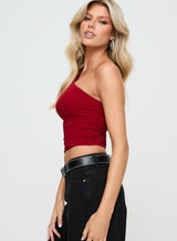 Annem One Shoulder Top Red