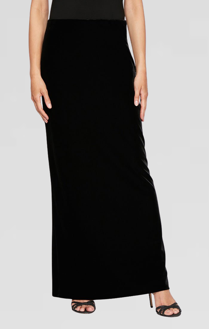 Long Velvet Skirt with Fishtail Back Detail with Elastic Waist

elastic waist