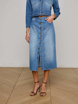 Kathleen Denim Midi Skirt