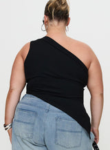 Lunah One Shoulder Top Black Curve
