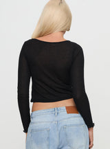 November Long Sleeve Top Black