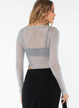 Palasades Long Sleeve Top Silver