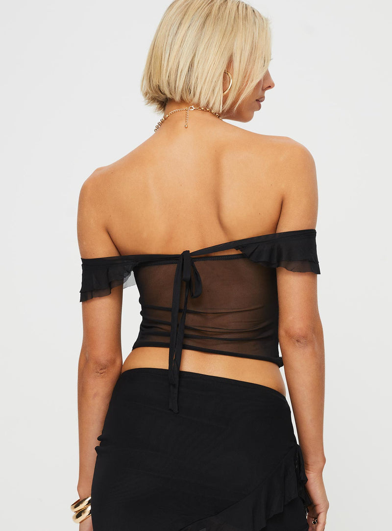 Loire Off Shoulder Top Black